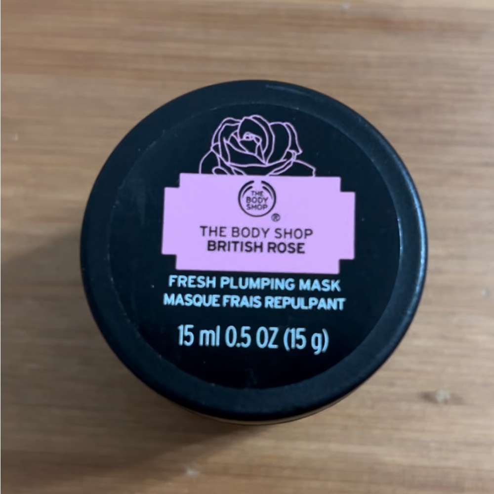 The Body Shop British rose fresh plumping mask. Travel size